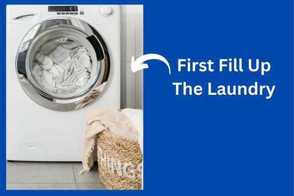 First Fill Up The Laundry in Portable Washer