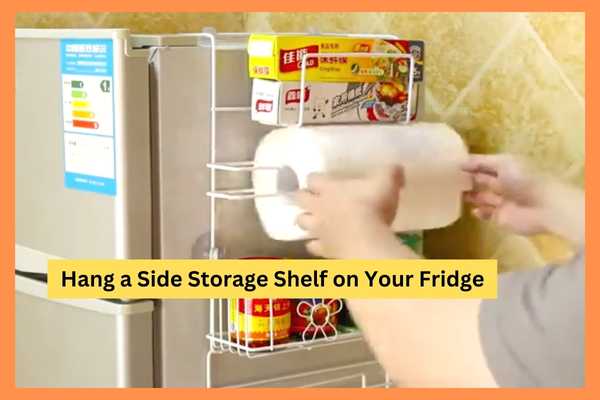 Hang a Side Storage Shelf on Your Fridge