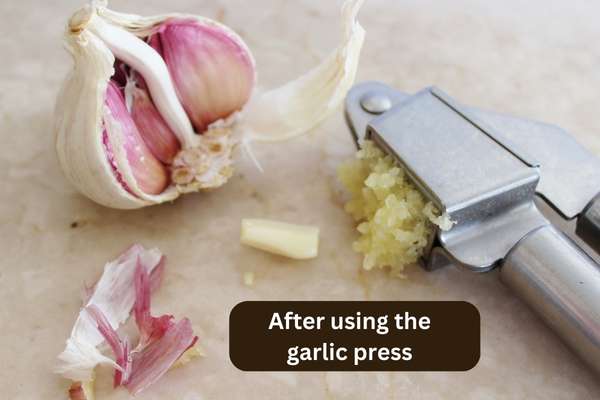 After using the garlic press