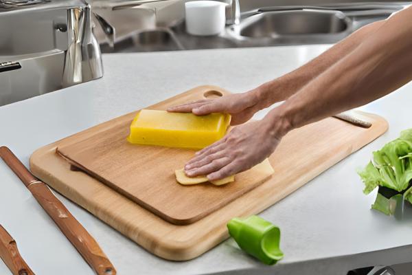 Apply Dish Soap To The Cutting Board
