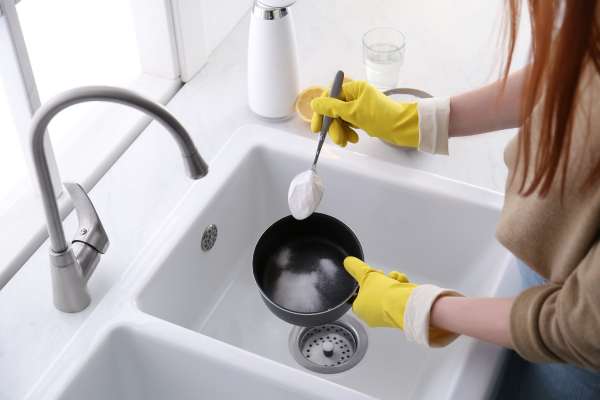 Use Baking Soda  Bad Smell From Sink Drain Kitchen