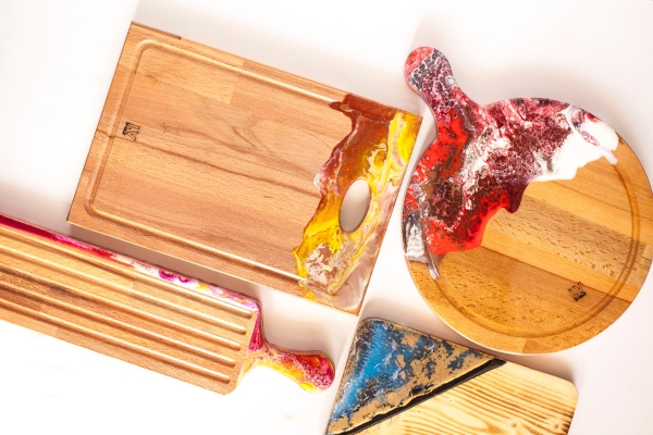 Wooden Cutting Boards with Resin Art