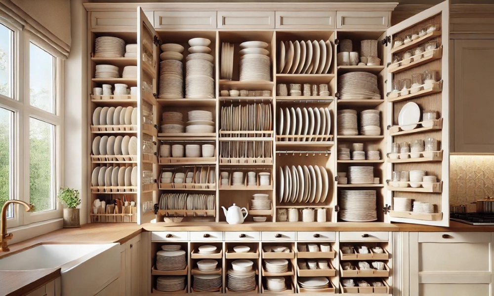 How To Organize Plates In Kitchen Cabinets