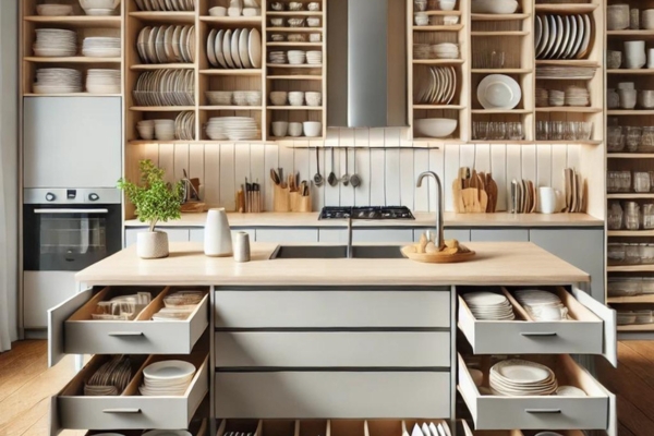 Incorporating Plate Storage Into Kitchen Islands