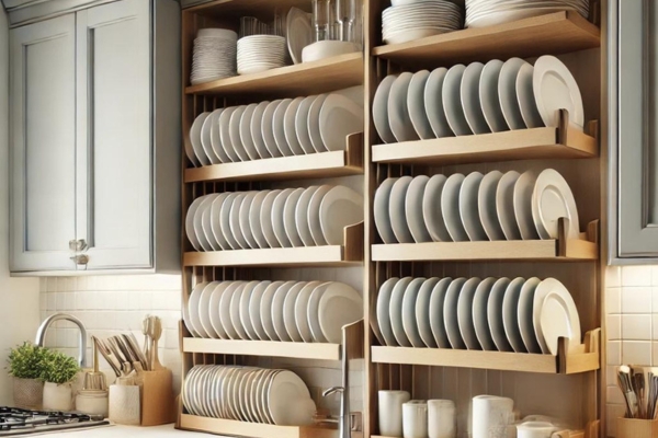 Using Vertical Plate Racks To Save Space