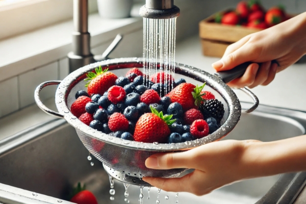 Drain Excess Water Use A Berry Colander Effectively