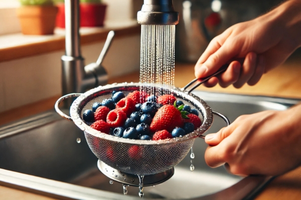 Rinse The Berries Use A Berry Colander Effectively