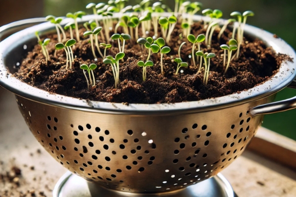 Seed Starting With A Colander