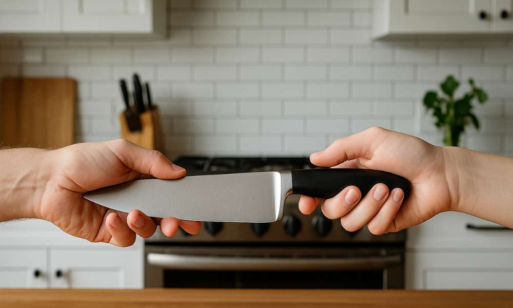 How To Safely Pass A Knife In The Kitchen