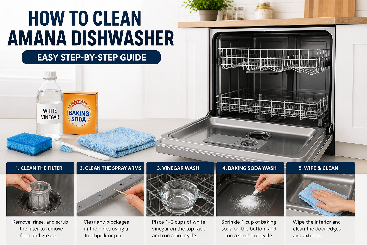 👉 how to clean Amana dishwasher