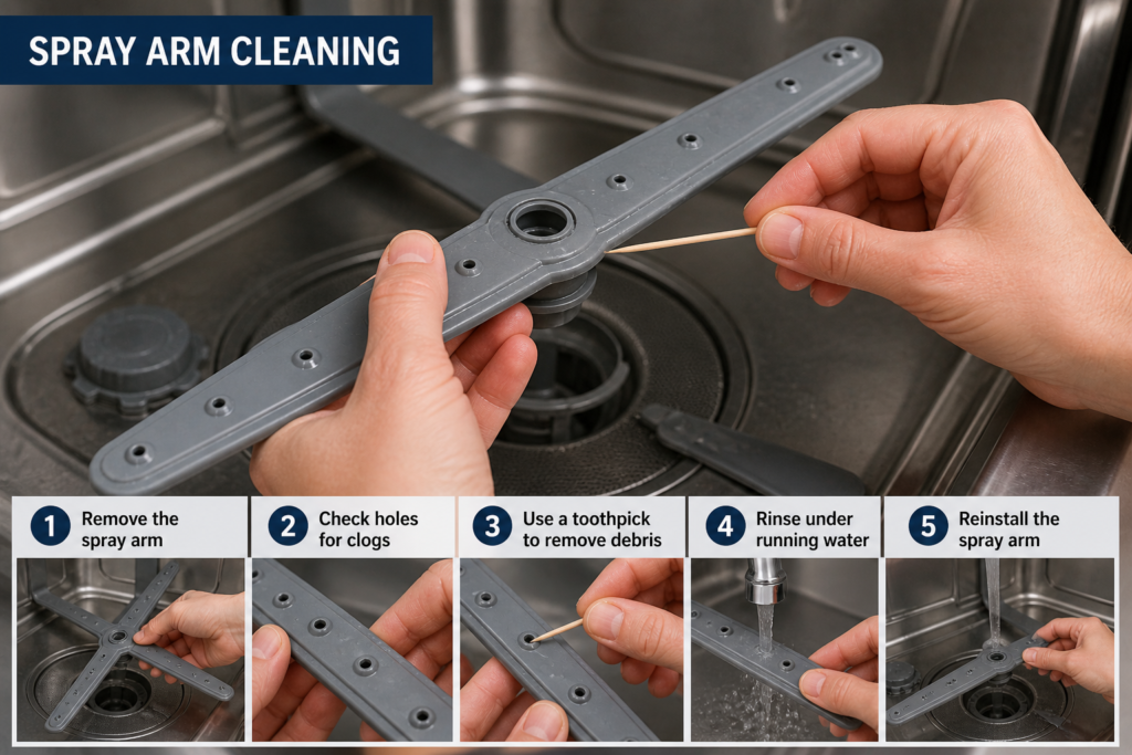 Amana dishwasher spray arm cleaning